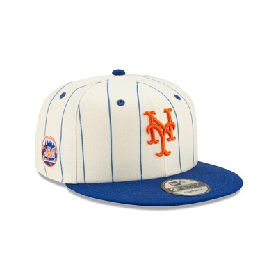New York Mets Gorra | New Era MLB Pinstripe 9fifty Snapback Cap Mexico - Blancos